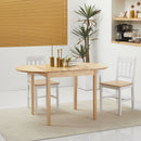 HOMCOM Foldable Dining Table, Solid Wood Drop Leaf Table, Natural