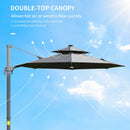 Outsunny Cantilever Banana Parasol with Solar Lights 3m - Dark Grey