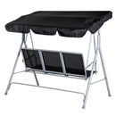Outsunny-3 Seater Steel  Swing Bench - Black