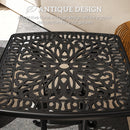 Outsunny 54 x 54cm Aluminium Outdoor Garden Side Table w/ Umbrella Hole, Black