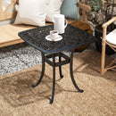 Outsunny 54 x 54cm Aluminium Outdoor Garden Side Table w/ Umbrella Hole, Black