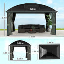 Outsunny 3 x 4m Hardtop Gazebo Aluminium Garden Pavilion