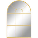 HOMCOM Modern Arched Window Wall Mirror for Bedroom, 91x60cm, Gold Tone