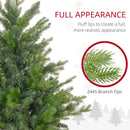 HOMCOM Artificial Christmas Tree with Metal Base, Hinged Branches