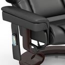 HOMCOM Massage Recliner Chair with Footstool and Adjustable Backrest