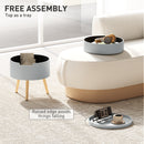 HOMCOM Side Coffee Table End Desk Night Stand w/ Detachable Tray, Grey