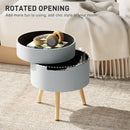 HOMCOM Side Coffee Table End Desk Night Stand w/ Detachable Tray, Grey