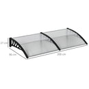 Outsunny Door Canopy Outdoor Awning Rain Shelter For Window Porch, Clear