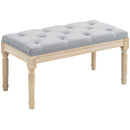 HOMCOM End of Bed Bench Tufted Upholstered Foot Stool