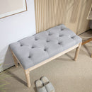 HOMCOM End of Bed Bench Tufted Upholstered Foot Stool