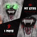 HOMCOM Halloween Skeleton Werewolf Animatronic Prop with Light Up Eyes