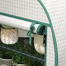 Outsunny 80 x 49 x 160cm Mini Greenhouse Portable Green House with Shelf White