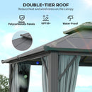 Outsunny 3x4m Polycarbonate Hardtop Gazebo with Aluminium Frame