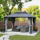 Outsunny 3x4m Polycarbonate Hardtop Gazebo with Aluminium Frame