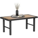 Outsunny Garden Coffee Table with SPC Woodgrain Tabletop, Wood Effect