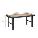Outsunny Garden Coffee Table with SPC Woodgrain Tabletop, Wood Effect