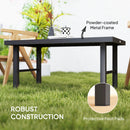Outsunny Garden Coffee Table with SPC Woodgrain Tabletop, Wood Effect