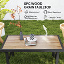 Outsunny Garden Coffee Table with SPC Woodgrain Tabletop, Wood Effect