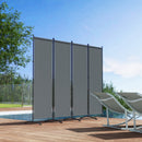 Outsunny 4 Panel Folding Room Divider,Portable Privacy Panel for Garden