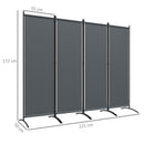 Outsunny 4 Panel Folding Room Divider,Portable Privacy Panel for Garden