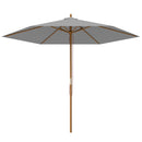 Outsunny 2.5m Wood Garden Parasol Sun Shade Outdoor Wooden Umbrella Canopy