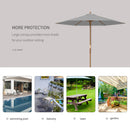 Outsunny 2.5m Wood Garden Parasol Sun Shade Outdoor Wooden Umbrella Canopy