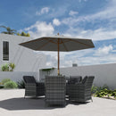 Outsunny 2.5m Wood Garden Parasol Sun Shade Outdoor Wooden Umbrella Canopy