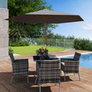 Outsunny 2.5m Wood Garden Parasol Sun Shade Outdoor Wooden Umbrella Canopy