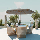 Outsunny 2.5m Wood Garden Parasol Sun Shade Outdoor Wooden Umbrella Canopy