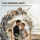 Outsunny Wedding Arch Frame Set, 2.2, 2, 1.8 m Arch Backdrop Stand Gold Tone