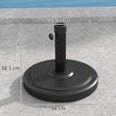 Outsunny 22kg Garden Parasol Base, Round HDPE Sun Umbrella Base, Black