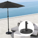 Outsunny 22kg Garden Parasol Base, Round HDPE Sun Umbrella Base, Black