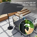 Outsunny 22kg Garden Parasol Base, Round HDPE Sun Umbrella Base, Black