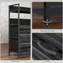 HOMCOM Bedroom Chest of Drawers 5 Drawer Dresser w/ Shelves
