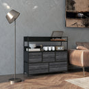HOMCOM Bedroom Chest of Drawers 5 Drawer Dresser w/ Shelves
