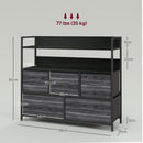 HOMCOM Bedroom Chest of Drawers 5 Drawer Dresser w/ Shelves