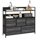 HOMCOM Bedroom Chest of Drawers 5 Drawer Dresser w/ Shelves