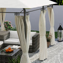Outsunny 3 x 4m Garden Gazebo with Sides, Double Roof Metal Gazebo, White