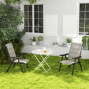 Outsunny 2PCS Folding Chair w/ Breathable Mesh Fabric Seat, Black and Grey