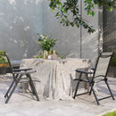 Outsunny 2PCS Folding Chair w/ Breathable Mesh Fabric Seat, Black and Grey