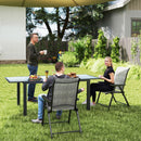 Outsunny 2PCS Folding Chair w/ Breathable Mesh Fabric Seat, Black and Grey