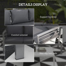 Outsunny 3-Seater Aluminium Garden Bench w/ Cushions, Backrest & Armrest, Grey