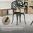 Outsunny 3PCs Bistro Set,  Aluminium Garden Table and Chairs