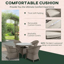 Outsunny Rattan Dining Set 4 Seater - Grey