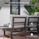 Outsunny 4 PCs Garden Set w/ 5-Level Recline Corner Conversation Sofa Set