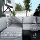 Outsunny 4 PCs Garden Set w/ 5-Level Recline Corner Conversation Sofa Set
