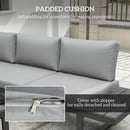 Outsunny 4 PCs Garden Set w/ 5-Level Recline Corner Conversation Sofa Set