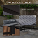 Outsunny 4 PCs Garden Set w/ 5-Level Recline Corner Conversation Sofa Set