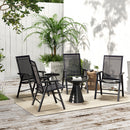 Outsunny 4-PCS Garden Armchairs Outdoor Patio Folding Furniture Black