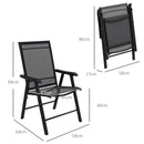 Outsunny 4-PCS Garden Armchairs Outdoor Patio Folding Furniture Black